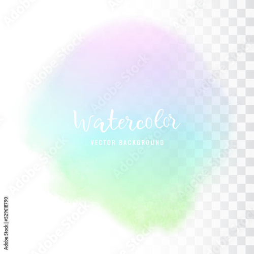 Rainbow watercolor paint stain. Vector background.
