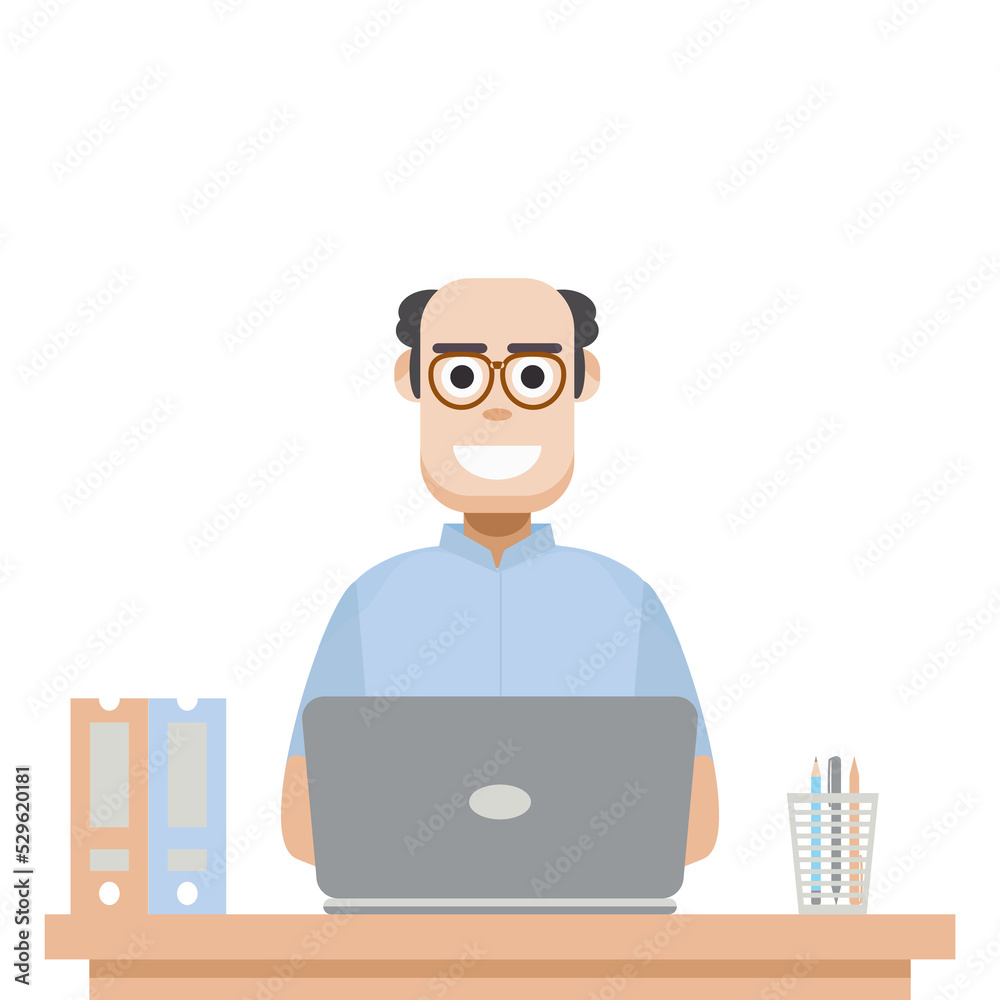 Man Playing Laptop Work From Home Man Playing Laptop Work From Home