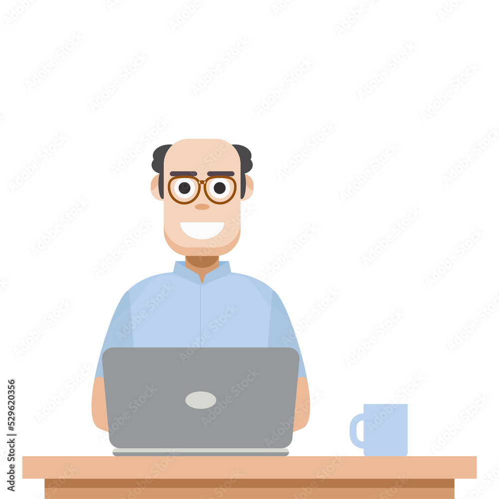 Man Playing Laptop Work From Home Man Playing Laptop Work From Home