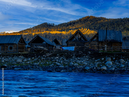 This is a group of landscape photos taken in the Tuva pastoral area in the Altai Mountains of China.