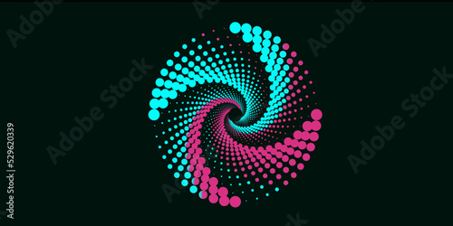 Spiral dots effects on Black background
