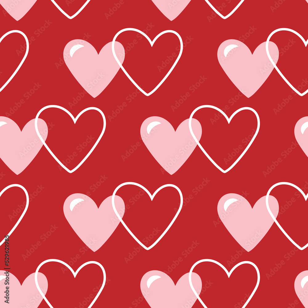 valentine hearts background, seamless pattern	