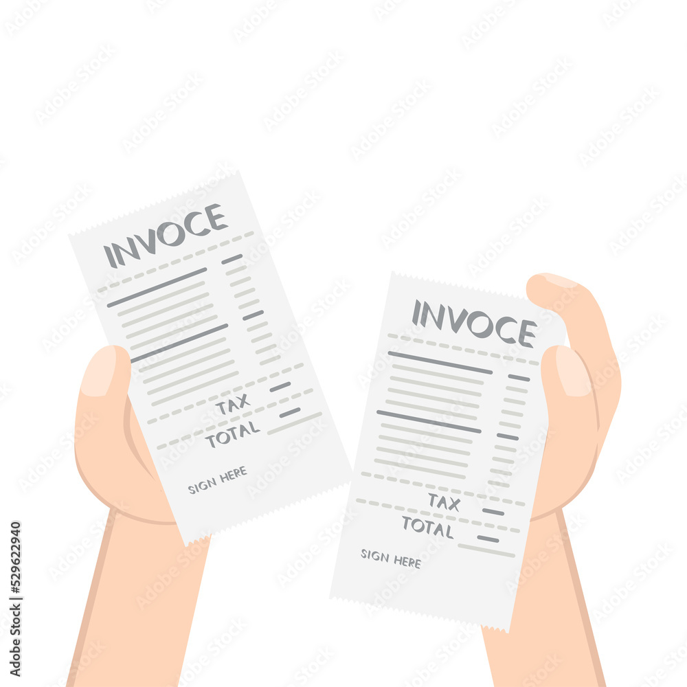 Hand Holding Invoice Billing Document Hand Holding Invoice Billing Document