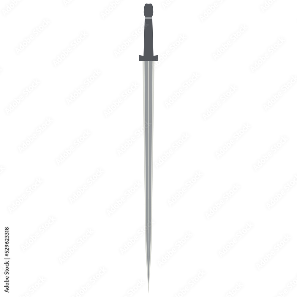 Needle Sword One Handed Two Side Sharp Classic Weapon Stock Illustration