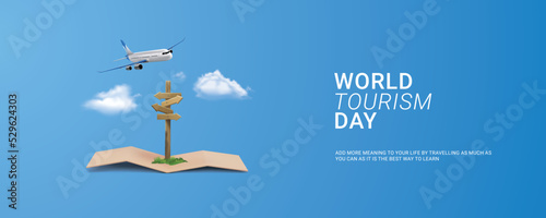 World tourism day travel 3d concept design