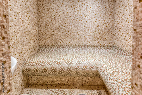 The interior of the classic Turkish bath hamam, decorated in Oriental style. photo