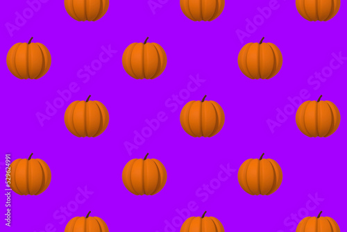 drawing of pumpkin images on a purple background. template for overlaying on the surface. Hellowing symbol. 3d rendering. 3d imag
