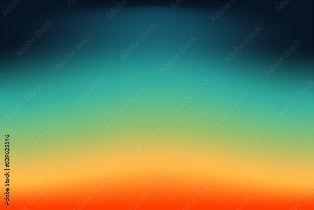 Sunset Blurred Vector Background. Orange and blue Gradient