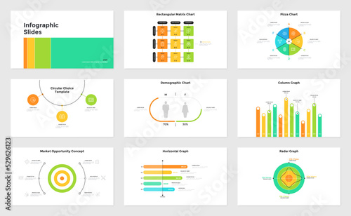 Vector Set of 9 Infographic Templates