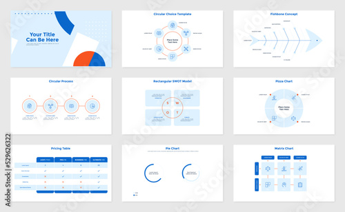 Vector Set of 9 Infographic Templates