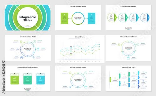 Vector Set of 9 Infographic Templates