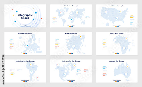 Vector Set of 9 Infographic Templates