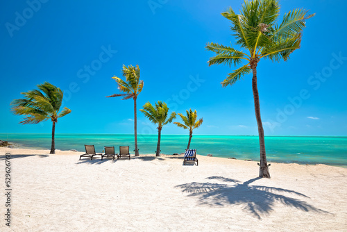Idyllic white sand beach in Islamorada on Florida Keys photo