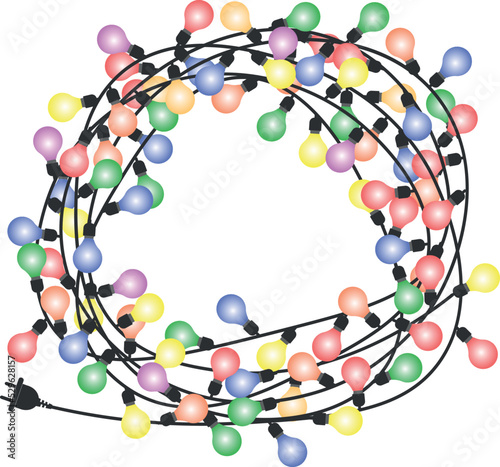 colored garland with place for text