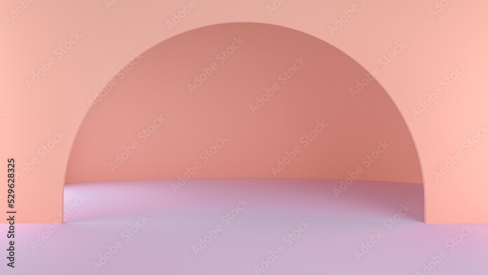 Podium display or showcase mockup for product presentation in pastel color background. Blank exhibition stage backdrop or empty product shelf. 3D rendering Podium display or showcase mockup for product presentation in pastel color background. Blank exhibition stage backdrop or empty product shelf. 3D rendering