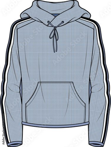 MEN AND BOYS WEAR KNIT HOODIE WITH POCKET VECTOR