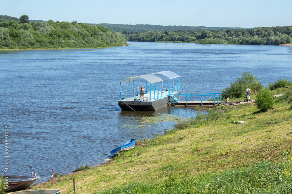 Rural landscape with Oka river near Tarusa, Russia Rural landscape with Oka river near Tarusa, Russia
