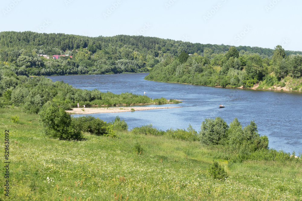 Rural landscape with Oka river near Tarusa, Russia Rural landscape with Oka river near Tarusa, Russia