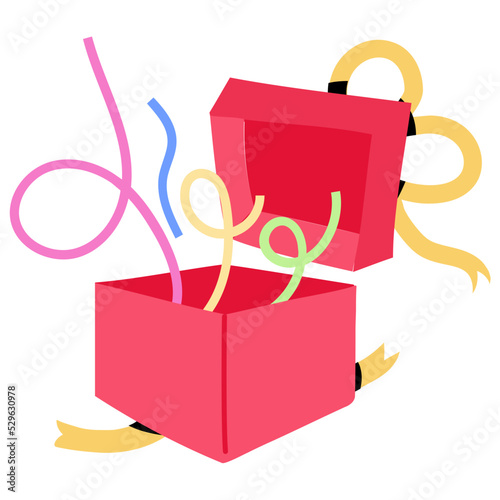 A customizable flat sticker of party popper