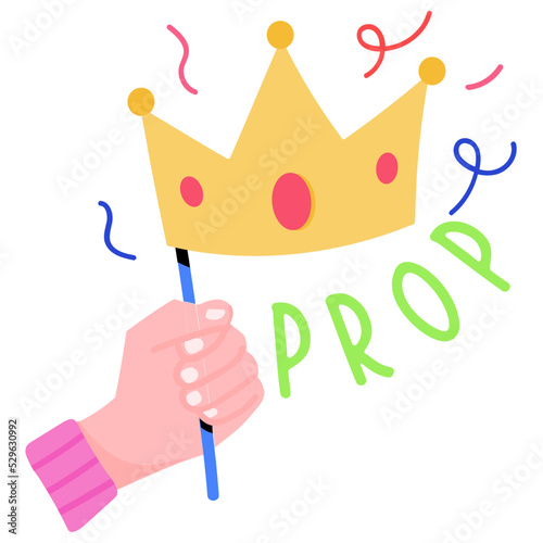 A customizable flat sticker of party popper