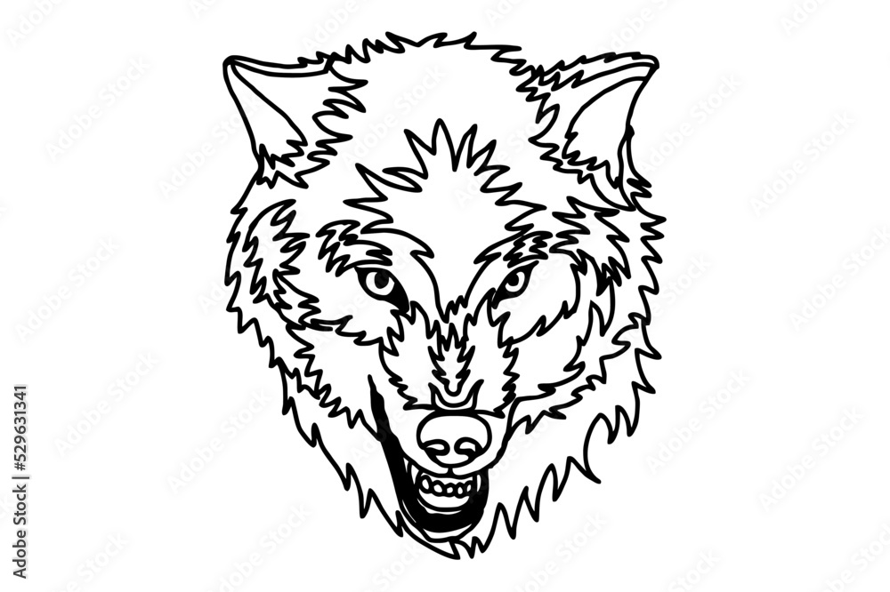 Wolf Head Line Art Vector Wolf Head Line Art Vector
