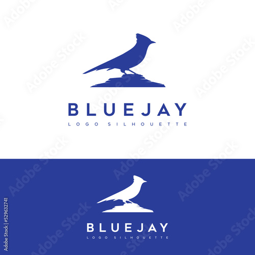 blue jay bird logo icon designs vector illustration