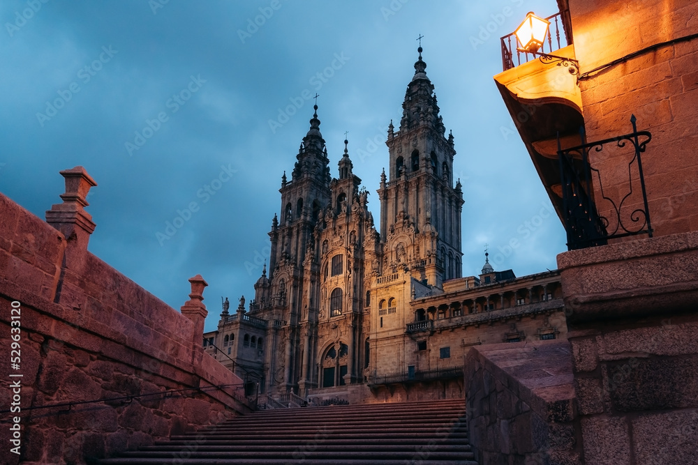 Cathedral of Santiago de Compostela in Spain in Galicia region. High quality photo