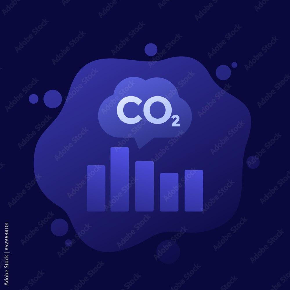 co2, carbon emissions levels chart icon, vector design co2, carbon emissions levels chart icon, vector design