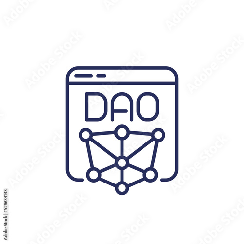 DAO line icon, Decentralized Autonomous Organisation, vector