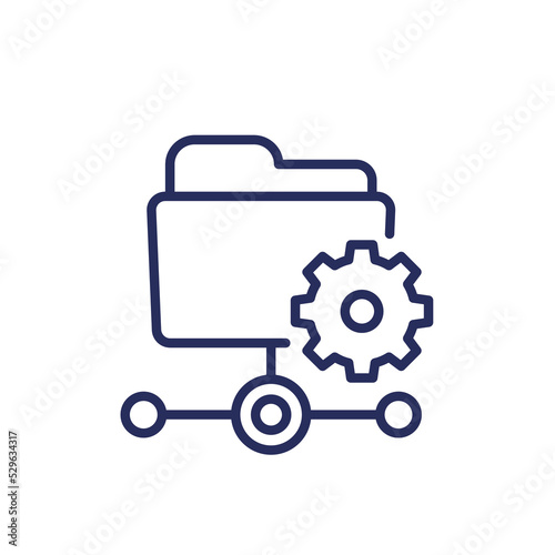 active directory line icon with a folder