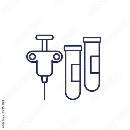 biopsy procedure line icon, vector