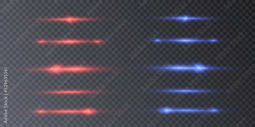 Bright horizontal highlights. Laser beams, horizontal beams of light. Beautiful light flashes. Glowing stripes on a transparent background. Bright horizontal highlights. Laser beams, horizontal beams of light. Beautiful light flashes. Glowing stripes on a transparent background.