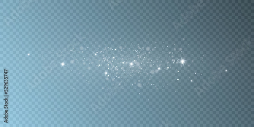 Christmas white glow effect, glare, explosion, sparks, twinkling highlights, sparks and stars on a transparent background.