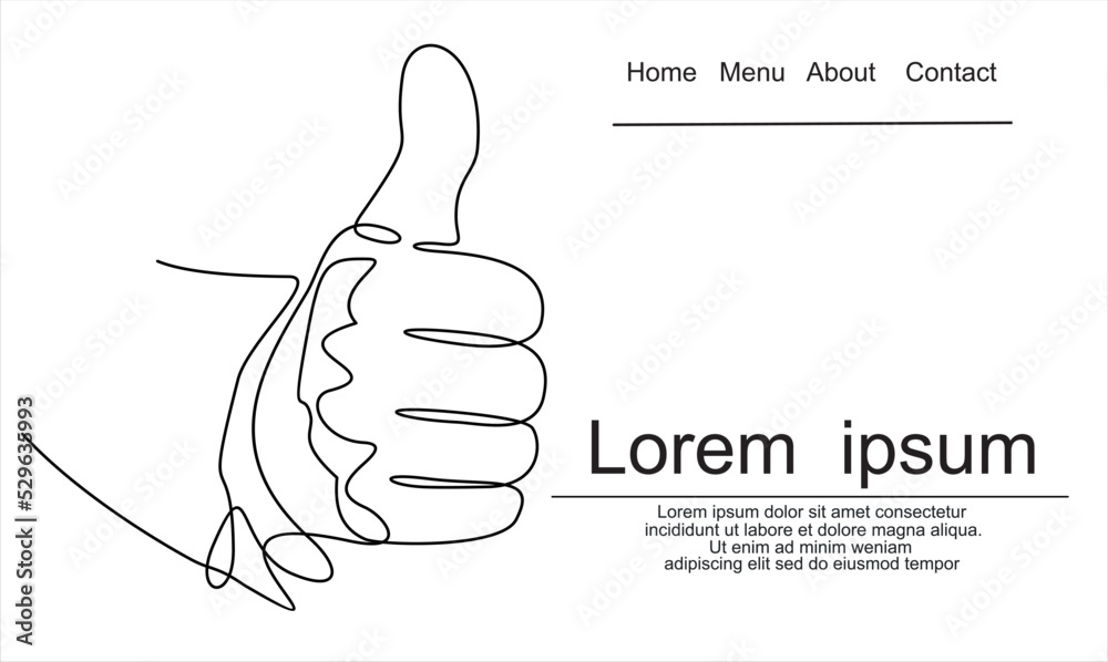 continuous line hand thumbs up vector continuous line hand thumbs up vector