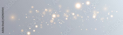 Christmas golden glow effect, glare, explosion, sparks, twinkling highlights, sparks and stars on a transparent background.