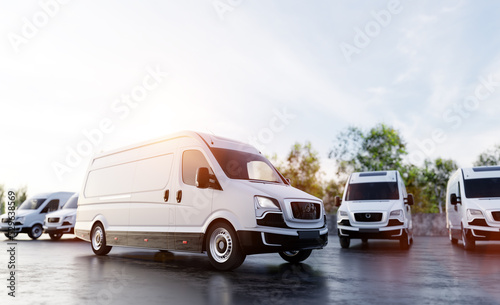 Transportation van and fleet of cargo trucks courier service