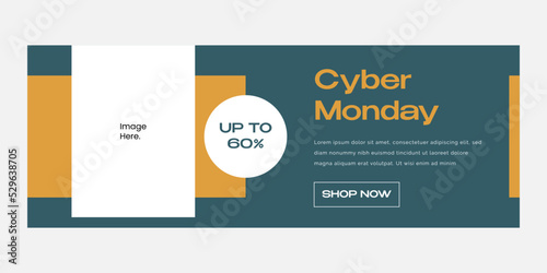 Creative cyber monday banner design template. Suitable for content social media, printing, advertising, and promotion
