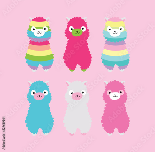 Alpaca llama animal face portrait
