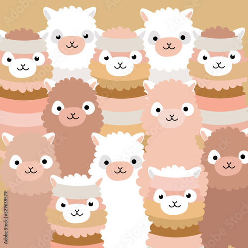 Alpaca llama animal face portrait