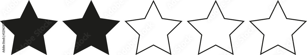 Five black stars in a row, 0-5 rating, review system. Isolated png illustration, transparent background. Asset for overlay, pattern, montage, collage. Business, customer feedback concept. Five black stars in a row, 0-5 rating, review system. Isolated png illustration, transparent background. Asset for overlay, pattern, montage, collage. Business, customer feedback concept.