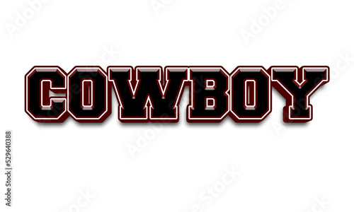 Cowboy text on transparent background