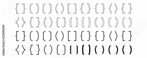 Bracket set vector collection isolated on white background.bracket sign vector