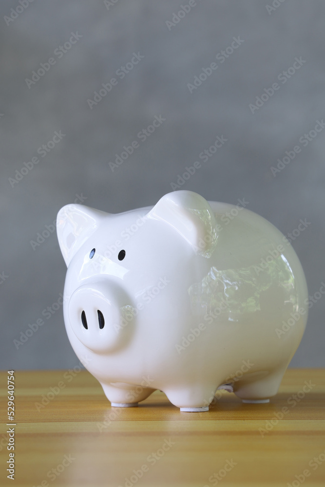 ceramic piggy bank on wooden table. ceramic piggy bank on wooden table.