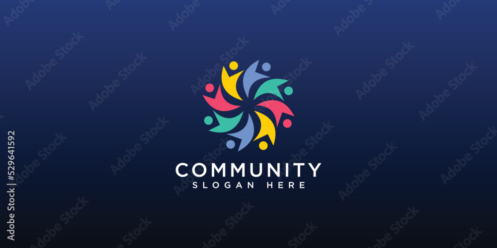 community people logo vector design