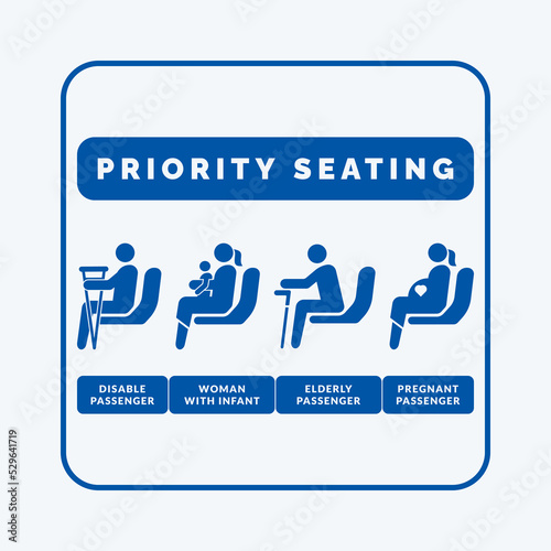 Priority seating sign stock vector illustration