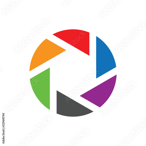 Free Download A colorful icon of hexagonal lens shutter - GFXLoad