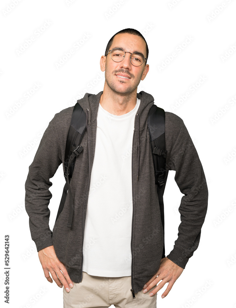 Fototapeta premium Depressed student doing a gesture of stress