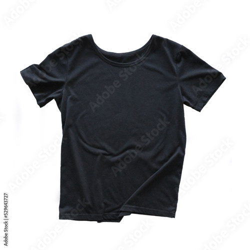 Unisex black t-shirt template isolated on white background