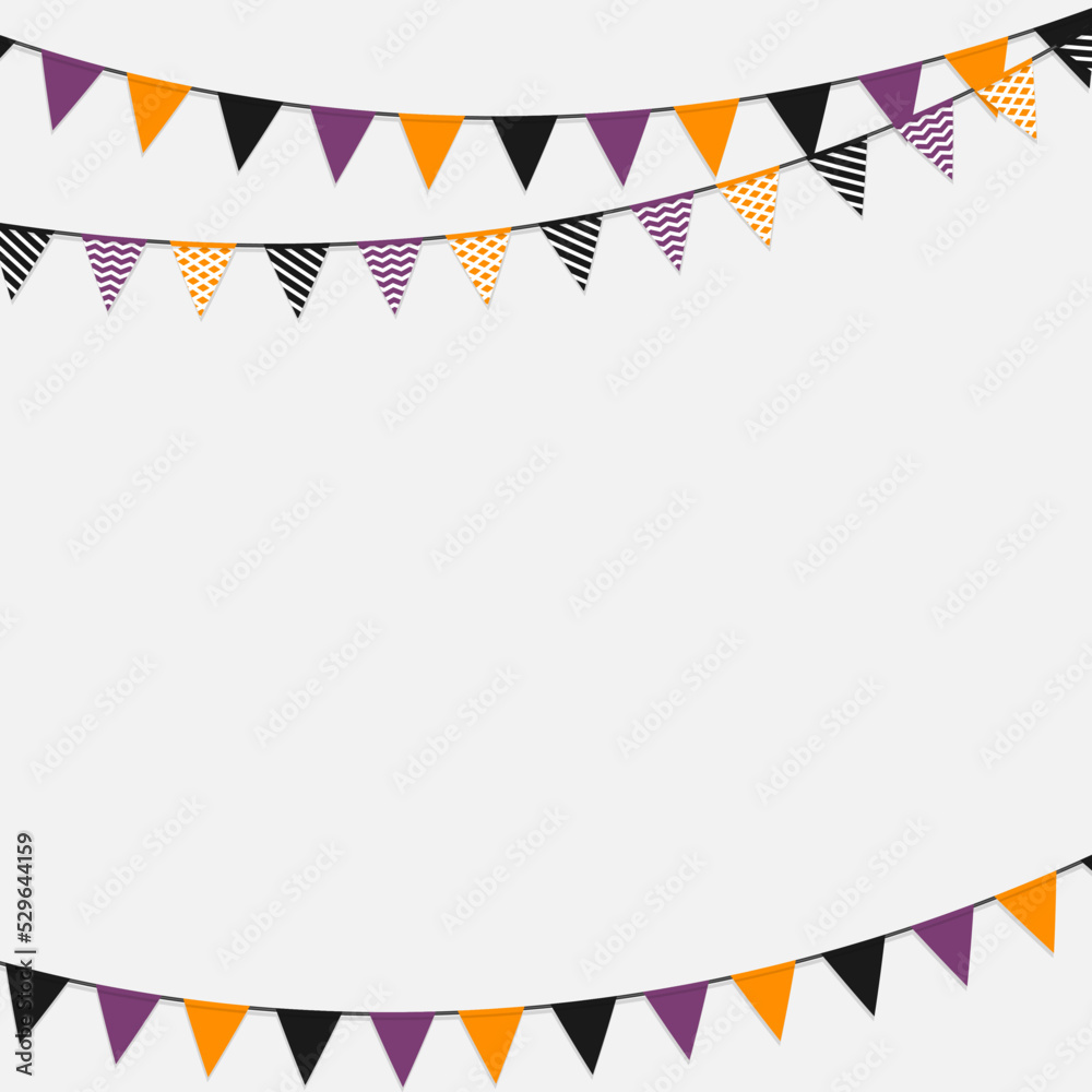 Obraz premium Halloween triangular buntings flat vector background
