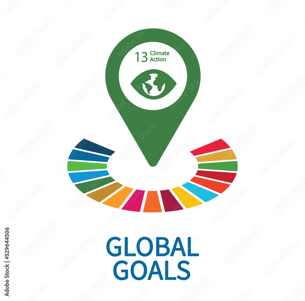 Climate Action Icon Goal 13 out of 17 Sustainable Development Goals set by the United Nations